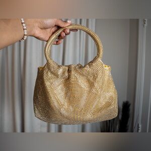 Rhinestone Clutch Purse with Top Handle– Sparkly Diamond Evening Bag for Parties